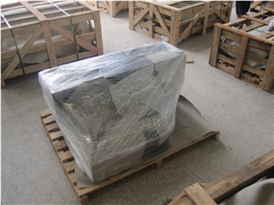 Dark Grey Granite Engraved Angel Monument 04