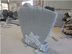 G633 Gray Monument with Flowers Engraving
