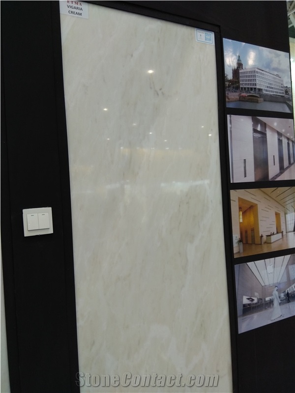 Vigaria Cream Marble Slabs, Tiles