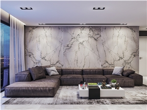 Calacatta White Quartzite Slabs, Tiles