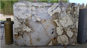 Patagonia Quartzite Slabs, Brazil Crystal White Quartzite