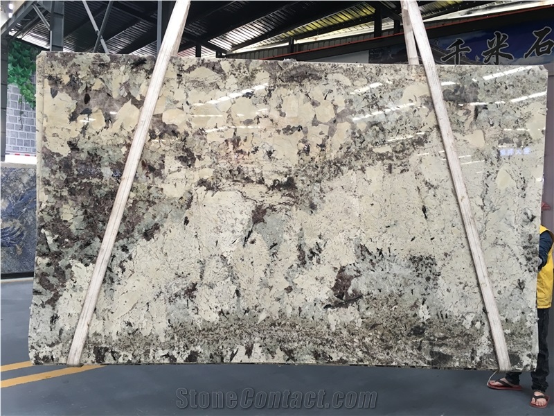Splendor White Granite Branco Tourmaline Slabs