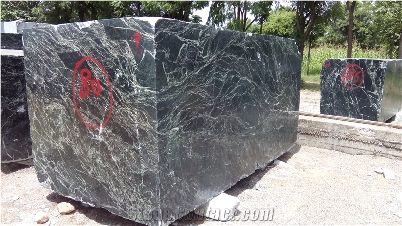 Spider Green Marble Rough Block