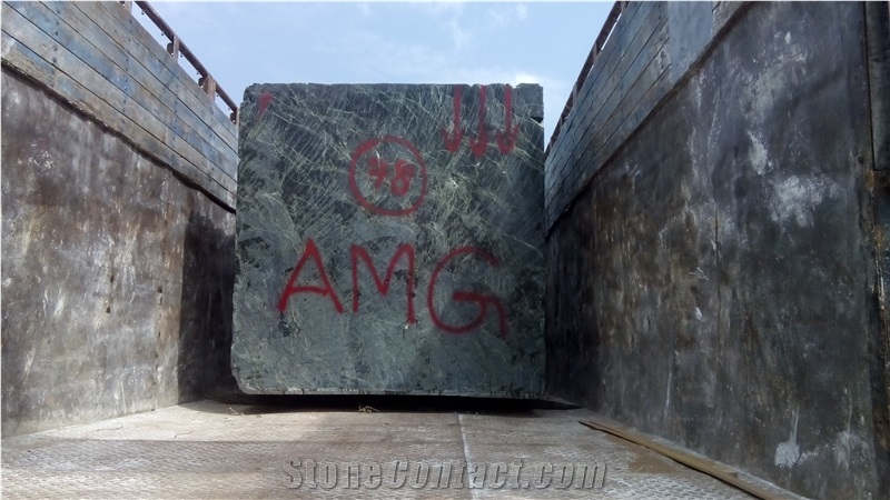 Spider Green Marble Rough Block