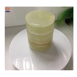 Natural Green Onyx Marble Candle Jar with Lids