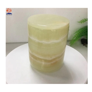 Natural Green Onyx Marble Candle Jar with Lids