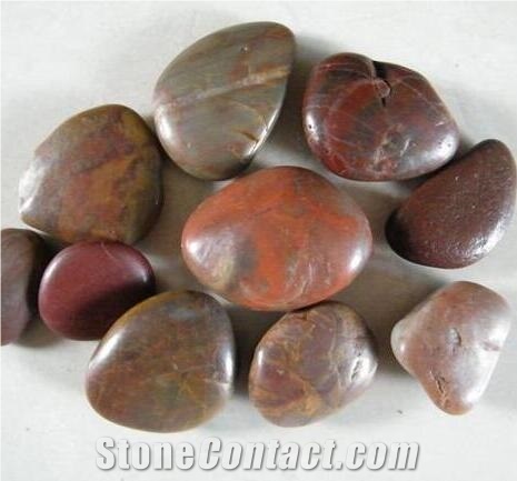 Red Polish High Polish Pebble Stone