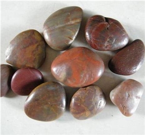 Red Polish High Polish Pebble Stone