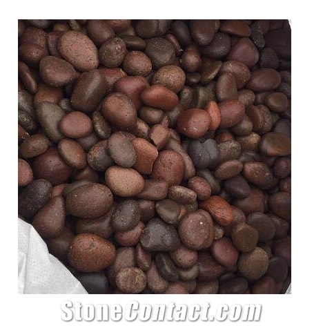 Red Polish High Polish Pebble Stone