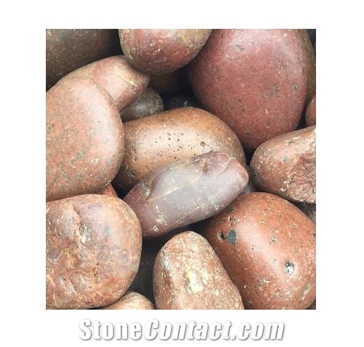 Red Polish High Polish Pebble Stone