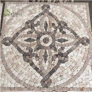 Beige Concise Pattern Mosaic Interior Medallion