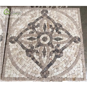 Beige Concise Pattern Mosaic Interior Medallion