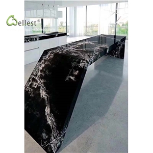 Black Marble Open Kitchen Countertops Tabletops
