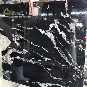 Black Marble Open Kitchen Countertops Tabletops