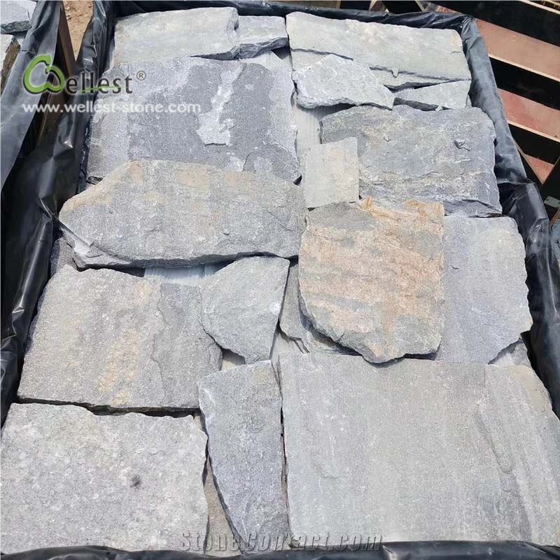 Blue Flagstone Crazy Stone Plaza Floor Paver