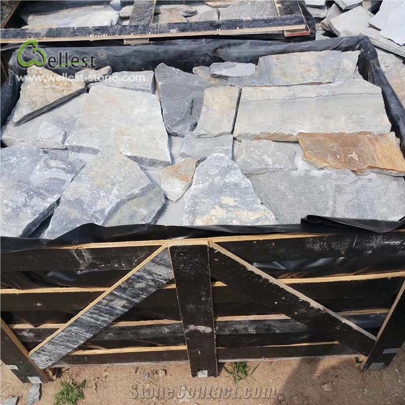 Blue Flagstone Crazy Stone Plaza Floor Paver