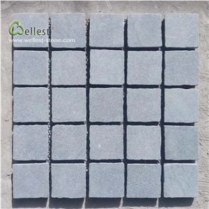 Blue Grey Mesh Backed Cube Stone