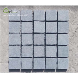 Blue Grey Mesh Backed Cube Stone