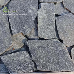 Blue Loose Stone Random Shape Fence Wall Covering