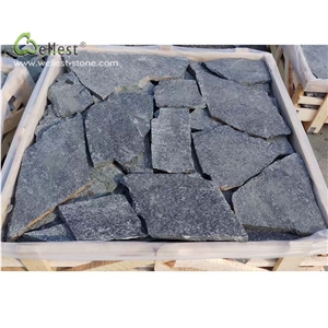 Blue Loose Stone Random Shape Fence Wall Covering