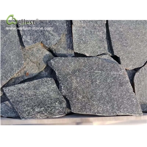 Blue Loose Stone Random Shape Fence Wall Covering