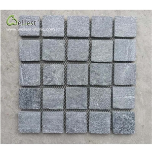 Blue Quartz Natural Surface Mesh Backed Cube Stone