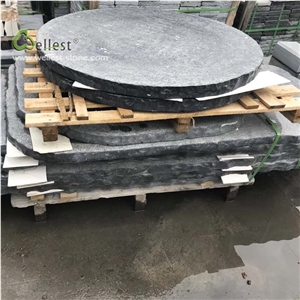 Blue Stone Round Paver Steps Random Crazy Stone