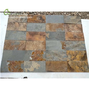 Brown Rustic Ledgestone Pattern Wall Cladding