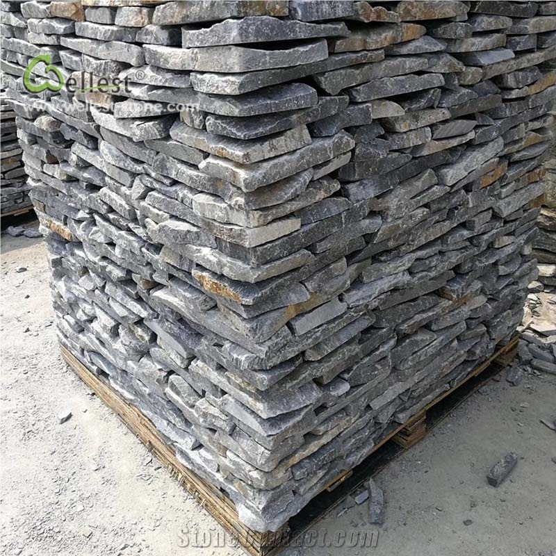 Bule Quartzite Loose Stone Wall Fence Covering