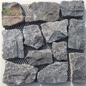 Dark Grey Flag Stone Mesh Backed Crazy Stone