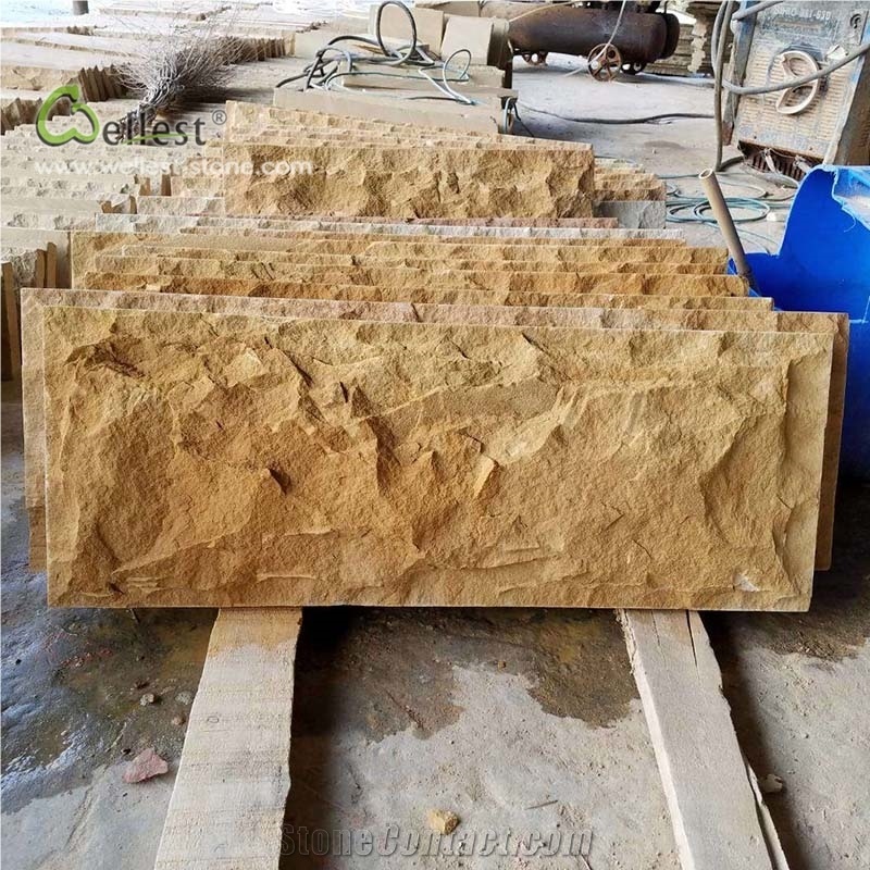 Golden Yellow Big Size Mushroomed Stone