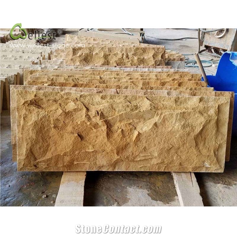 Golden Yellow Big Size Mushroomed Stone