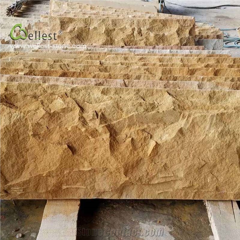 Golden Yellow Big Size Mushroomed Stone