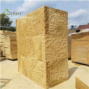Golden Yellow Retaining Wall Block Fence Stone
