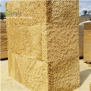 Golden Yellow Retaining Wall Block Fence Stone
