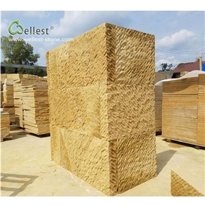 Golden Yellow Retaining Wall Block Fence Stone
