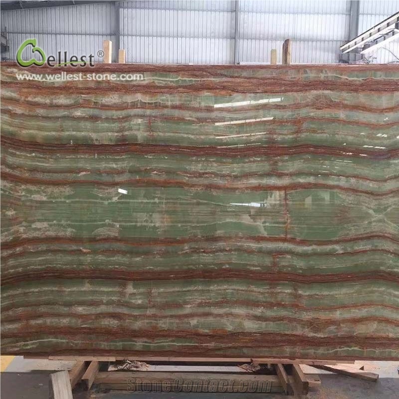 Green Onyx Jade Green Stone Slab Decorating Wall
