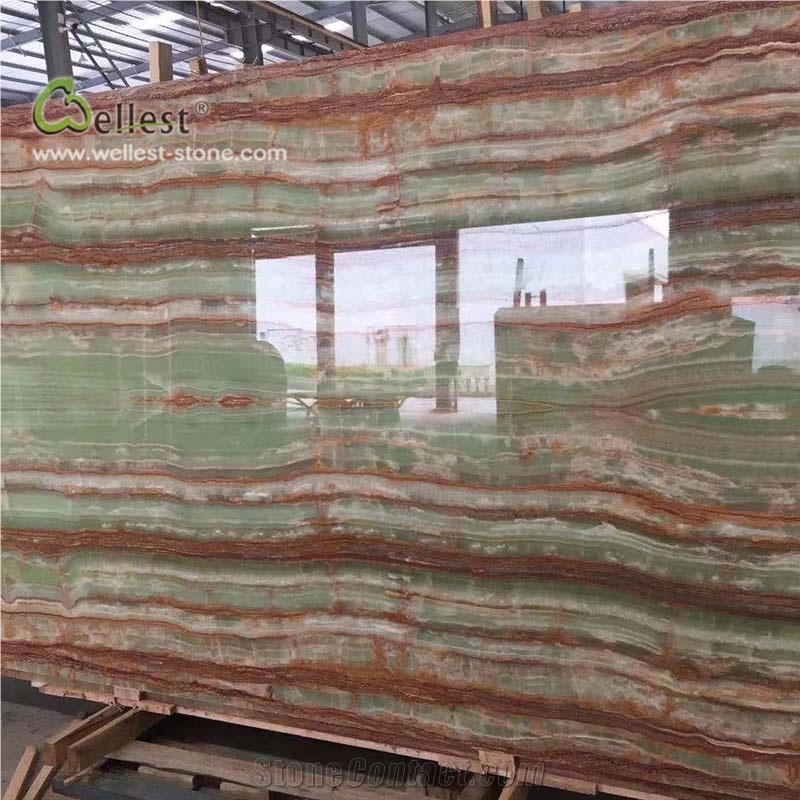 Green Onyx Jade Green Stone Slab Decorating Wall