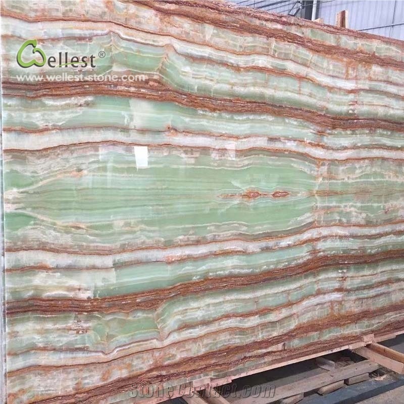 Green Onyx Jade Green Stone Slab Decorating Wall