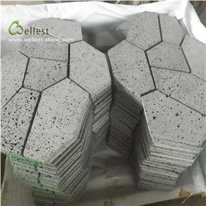 Grey Basalt Paver Meshed Random Crazy Flag Stone