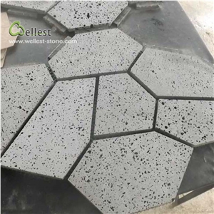 Grey Basalt Paver Meshed Random Crazy Flag Stone