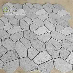 Grey Basalt Paver Meshed Random Crazy Flag Stone