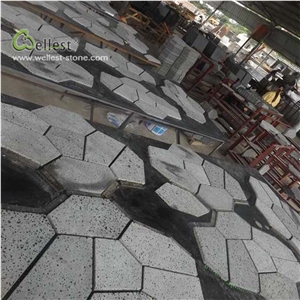 Grey Basalt Paver Meshed Random Crazy Flag Stone