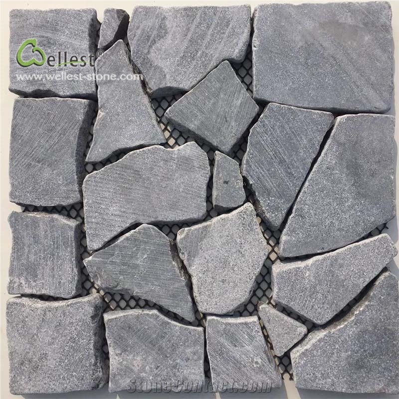 Grey Flag Stone Mesh Backed Crazy Stone
