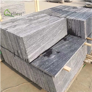 Grey Floor Tile Stair Risers Treads Steps Design