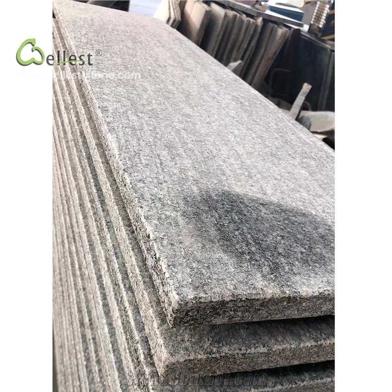 Grey Floor Tile Stair Risers Treads Steps Design