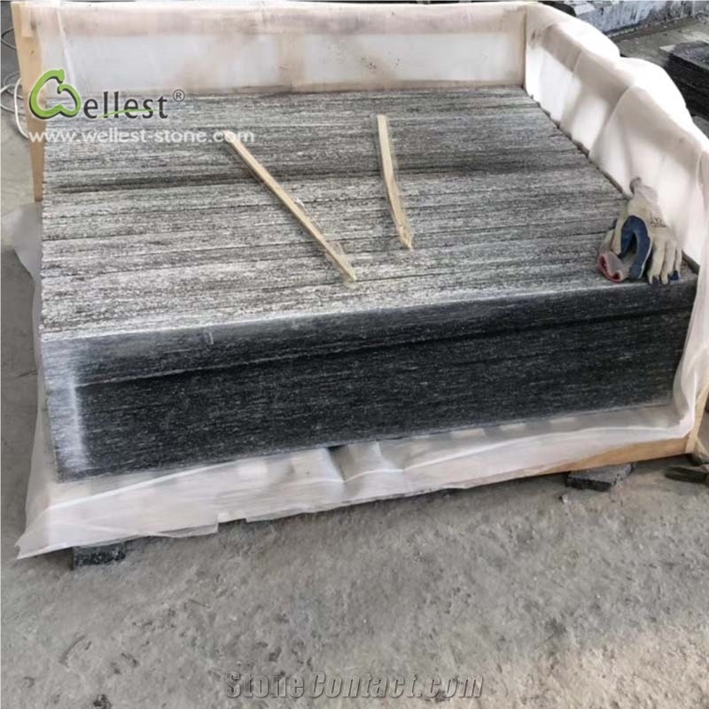 Grey Floor Tile Stair Risers Treads Steps Design