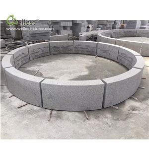 Grey Round Fountain Pond Base Kerbstone