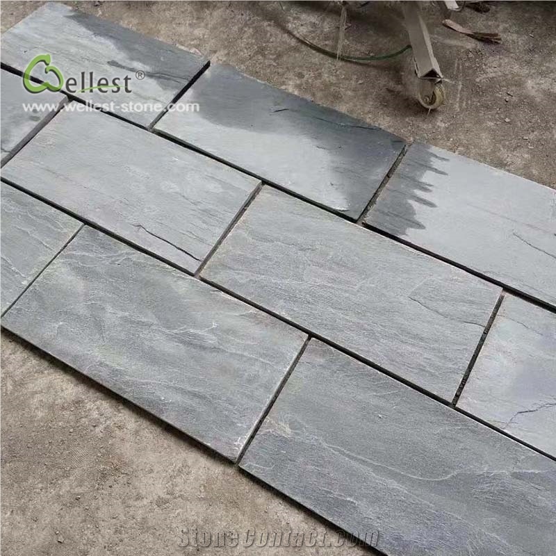 Grey Wall Decor Floor Pattern Slate Corridor Cover