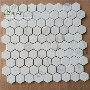 Grey White Mosaic Cube Shape and Hexagon Shape